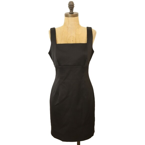 Laundry By Shelli Segal Sheath Dress 8P Petites Square Neck Party Black EUC B9 - Picture 1 of 5